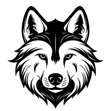 recommend clip art: This stunning piece of digital art brings to life the majestic essence of the wolf in a captivating and minimalist style. The intricate black .