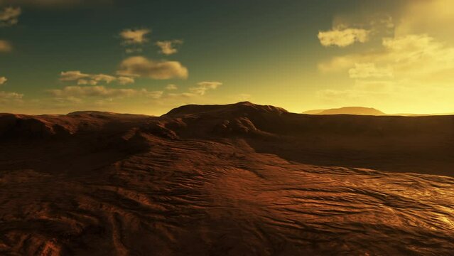 Beautiful sand dunes in the Sahara desert at sunset