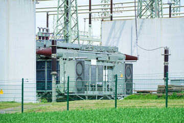 High voltage grid transformer, substation high voltage generator in the substation