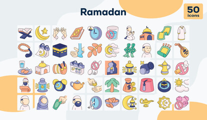 Ramadan color icons pack 