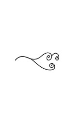 hand drawn doodle wind smoke blow illustration