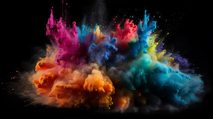 color explosion on a black background
