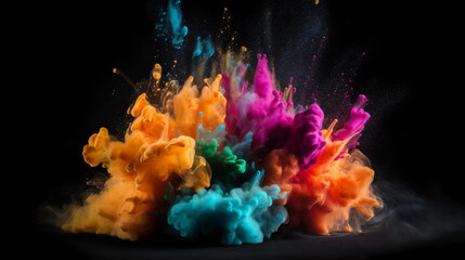 color explosion on a black background