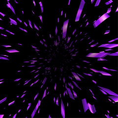 Obraz premium Violet cut out foil ribbon perspective confetti.