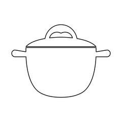 A saucepan with a lid for cooking first courses on a white background.