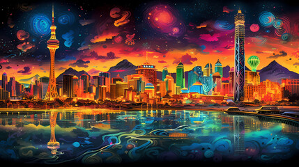 Intoxicated Mirage: A Drunk Man's Vegas Vistas