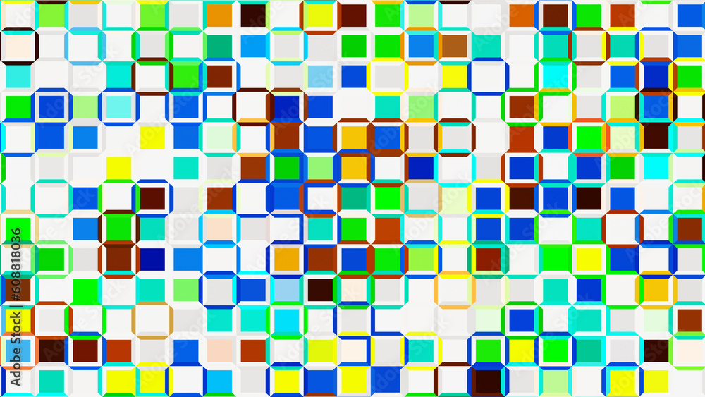 Poster colorful square pattern. pixel mosaic geometric background for texture concept.