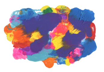 Oil and Acrylic smear blot painting wall. Abstract texture bright color stain brushstroke background.