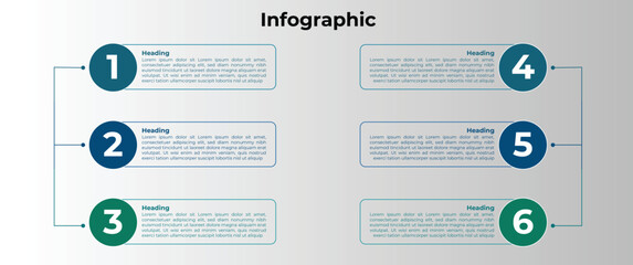 Modern Infographic Vector Futuristic Template
Six steps Infographic