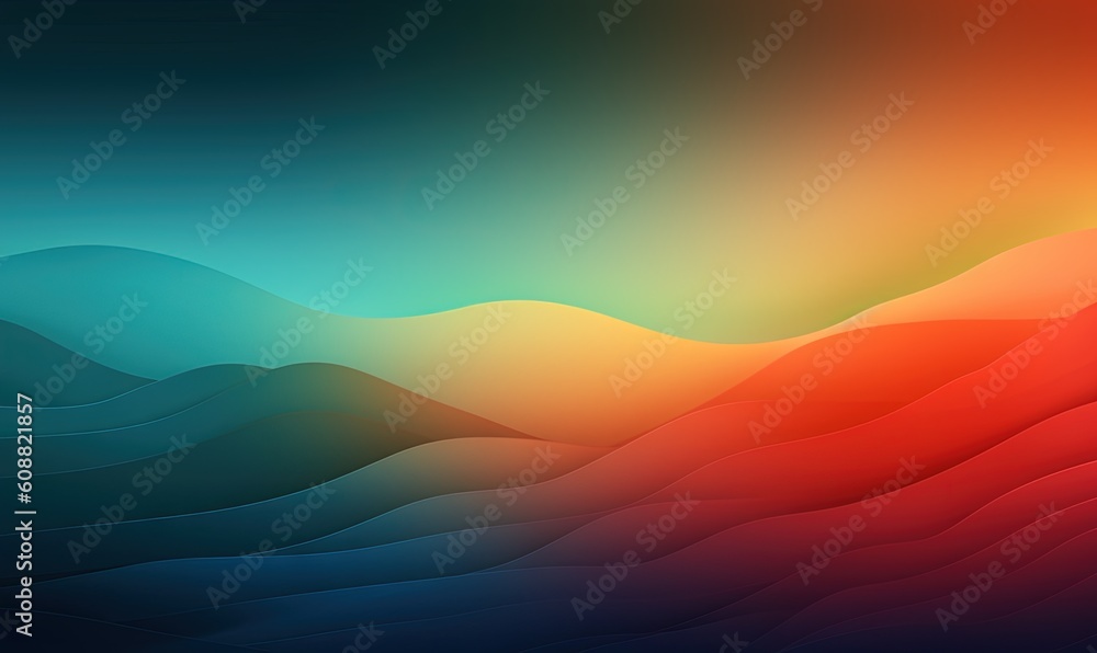Poster a colorful abstract background with wavy lines and a rainbow hue. generative ai