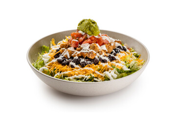 Mexican Salad Bowl on white background