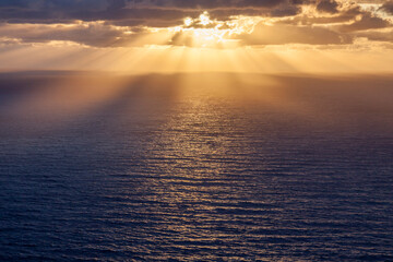 Fototapeta premium Greece, Ionian Islands, Cephalonia, Sunset over the Adriatic Sea