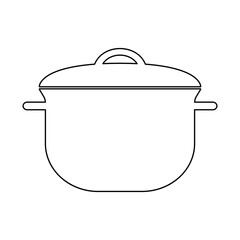A saucepan with a lid for cooking first courses on a white background.