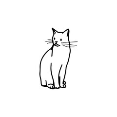 vector doodle illustration of a sitting cat