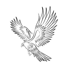 Eagle bird tribal tattoo silhouette illustration
