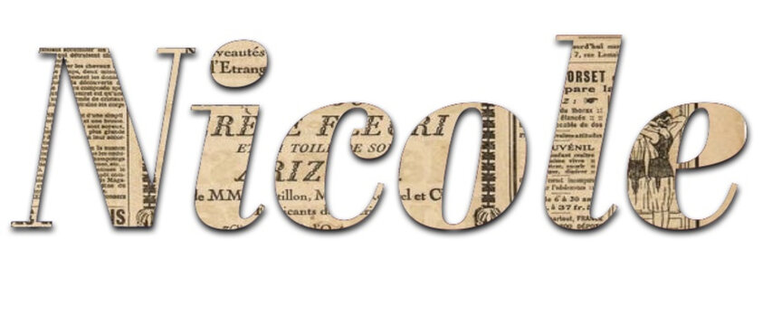 Nicole  - old newspaper, old magazine color - female name - ideal for websites, emails, presentations, greetings, banners, cards, books, t-shirt, sweatshirt, prints


