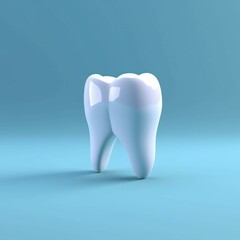 White teeth in a blue background