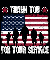 Thank You For Your Service Shirt / Veterans Day T-Shirt, Shirt Print template