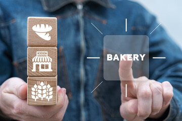 Concept of bakery shop with bakery products. Bakery or bake house menu. Bread and pastries collection. Bread house. Baking, bakery shop, cooking, sweet products, dessert, pastry.