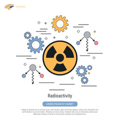 Radioactivity, nuclear fission flat contour style vector concept illustration