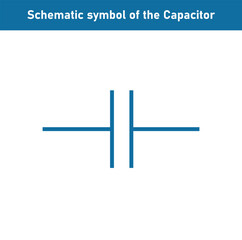 Non-polar capacitor symbol icon in electricity. Physics resources for teachers and srydents. Vector illustration isolated on white background.