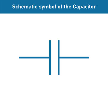 Non-polar capacitor symbol icon in electricity. Physics resources for teachers and srydents. Vector illustration isolated on white background.