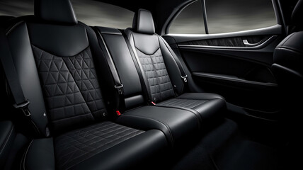 back black leather seat of the car isolated. Generative Ai