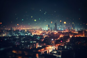 abstract urban night landscape-Ai