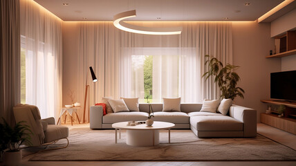 Modern living room interior. Generative Ai