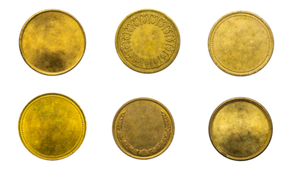 old empty gold coin on a przezroczystym isolated background. png