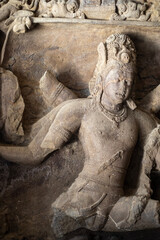 Shiva impales the demon Andhaka at the Elephanta Caves, a UNESCO site, on Gharapuri island, outside of Mumbai, India