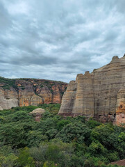 different and beautiful sandstone rock formations
