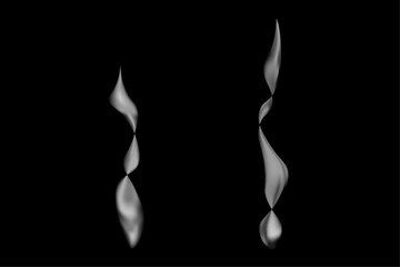 Realistic smoke on transparent black background. Smoke waves. Vector illustration.
