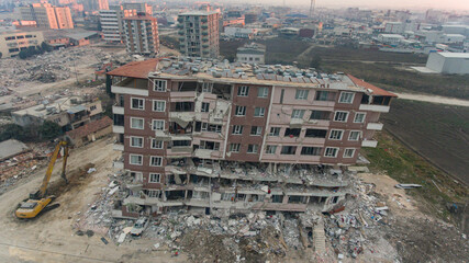 Antakya Hatay Turkiye 02 07 2023 earthquake fault line, fault line passing through olive groves and...