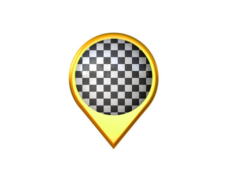 Checkered Race Black White Color Flag Location Marker Icon. Isolated on a White Background. 3d Illustration, 3d Rendering