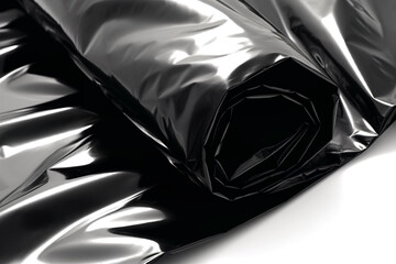 Glossy Industrial Design: Abstract Patterns on Shiny Black Plastic. Generative AI