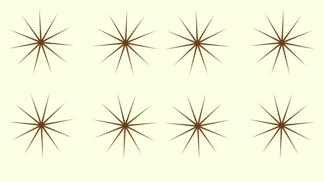 An abstract rotating star shape pattern motion graphic background.