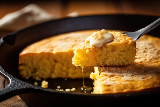 Cornbread food photography - made with Generative AI tools
