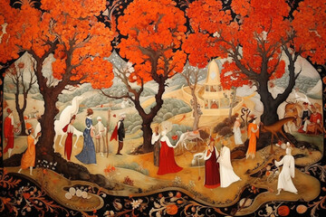 miniature painting, ottoman art, generative ai
