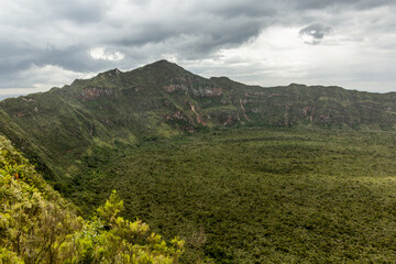Fototapeta premium View of the rim of Longonot volcano crater, Kenya
