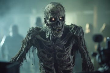 Zombie man or male monster, horror concept. AI generated, human enhanced