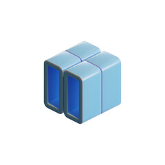 Cube 3D Render Design Element 04