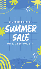 Summer Sale social media post, banner, background, weding card template