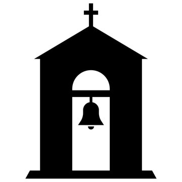 recommend clip art: Church bell tower on white background