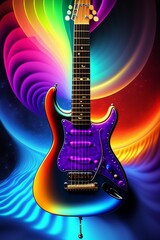 Obraz na płótnie Canvas electric guitar with flames