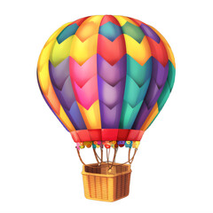 A colorful hot air balloon on a transparent background png isolated Generative Ai