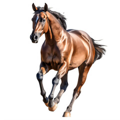 Naklejka na ściany i meble A brown horse running on a transparent background png isolated Generative Ai