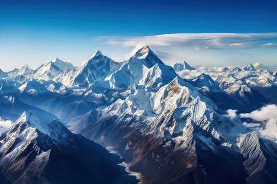 Majestic Mountain Range - Generative AI