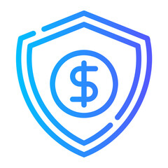 secure payment gradient icon