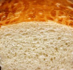 details of home made bread. texture of homemade bread. sliced ​​home-made bread. food texture.